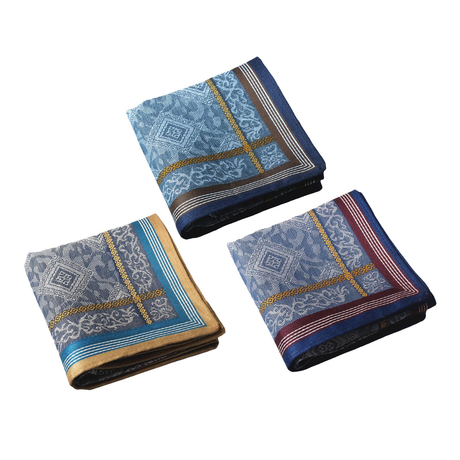 3Pcs Pocket Square Hankies Jac – Handkerchief Cotton Men Bewertung und Preis