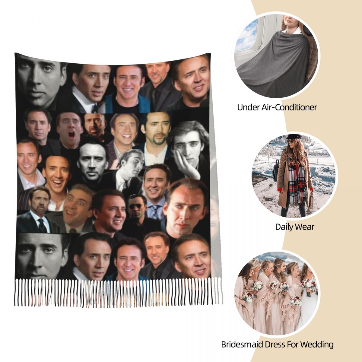 Nicolas Cage Colllage Shawl Wr – Pashmina Wrap Large Bewertung und Preis