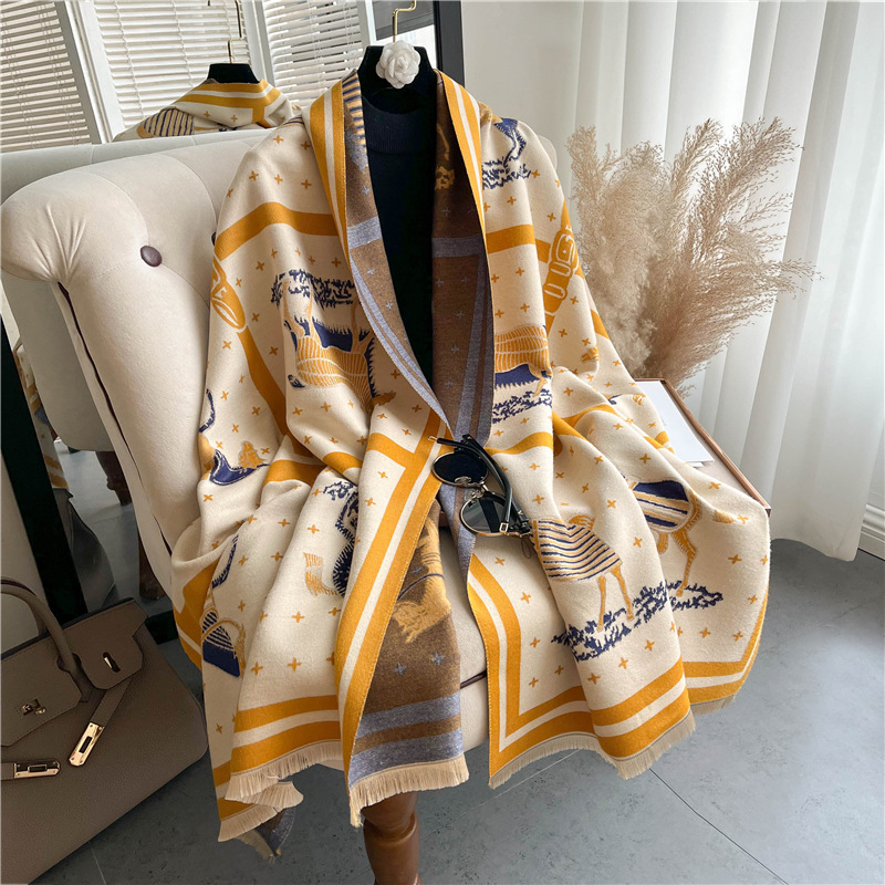 Luxury Horse Print Thick Cashm – Woven Scarf Blanket Bewertung und Preis