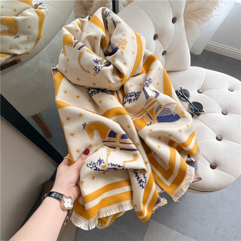 Luxury Horse Print Thick Cashm – Woven Scarf Blanket Bewertung und Preis