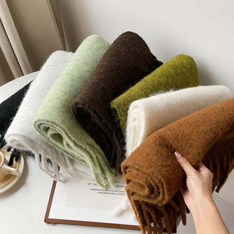 Scarf Lady Autumn Winter Solid – Muffler Men Wool Bewertung und Preis