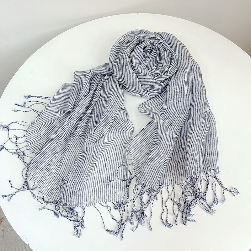 Retro Stripe 100% Linen scarf  – Ascot Neck Scarf Bewertung und Preis