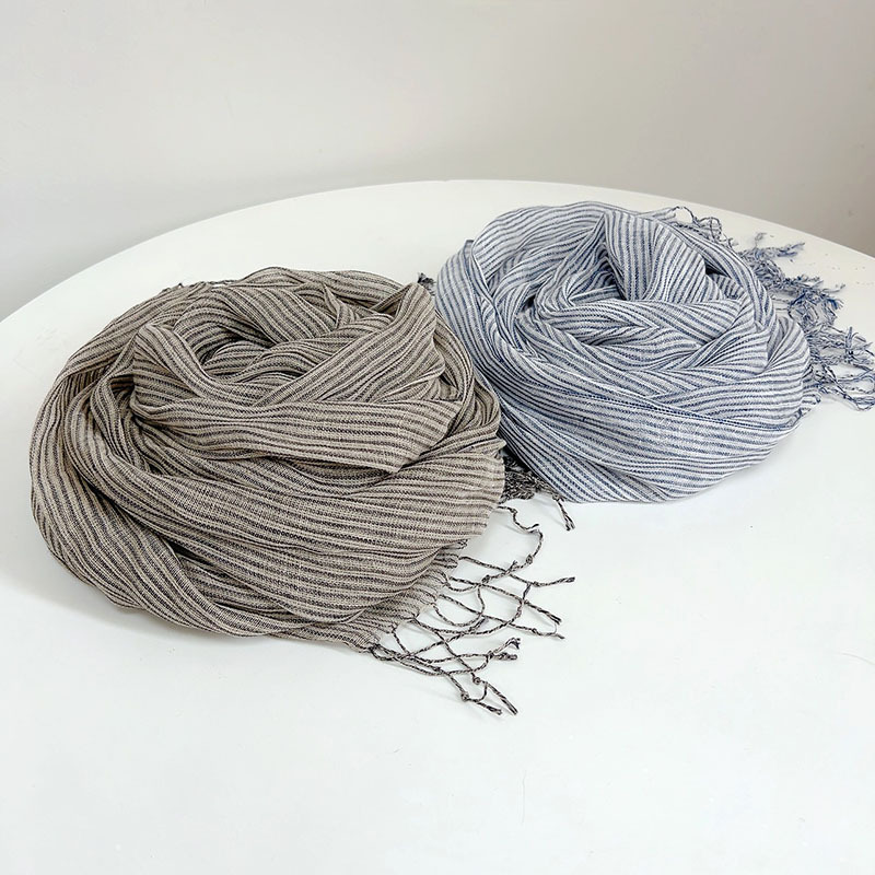 Retro Stripe 100% Linen scarf  – Ascot Neck Scarf Bewertung und Preis