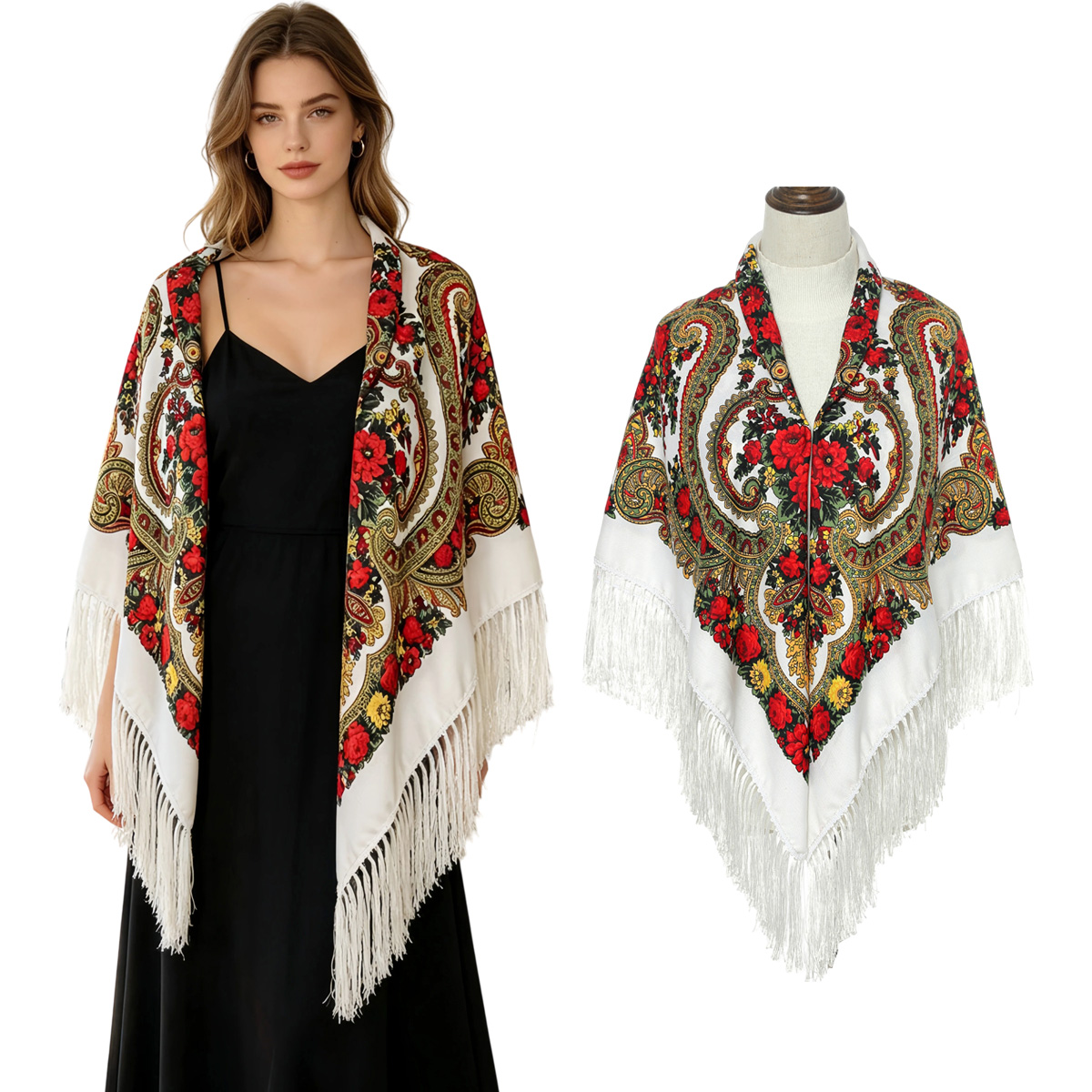 130cm New Russian Square Scarf – Woven Scarf Blanket Bewertung und Preis