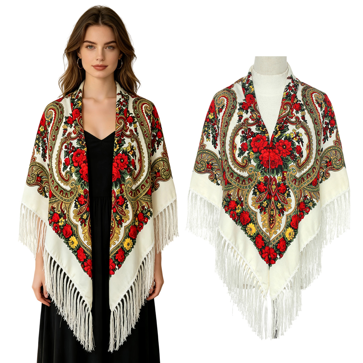 130cm New Russian Square Scarf – Woven Scarf Blanket Bewertung und Preis
