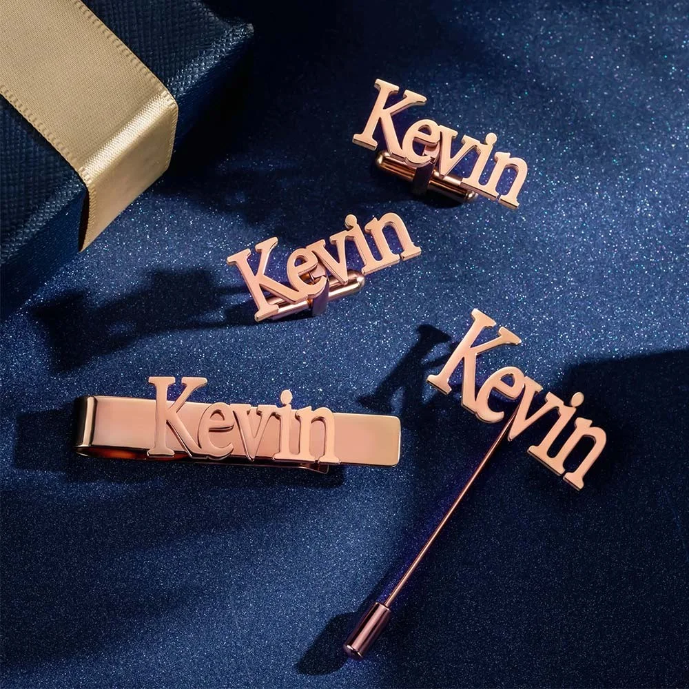 Personalized Cufflinks/Lapel P – Tie Bar Set Gift Bewertung und Preis