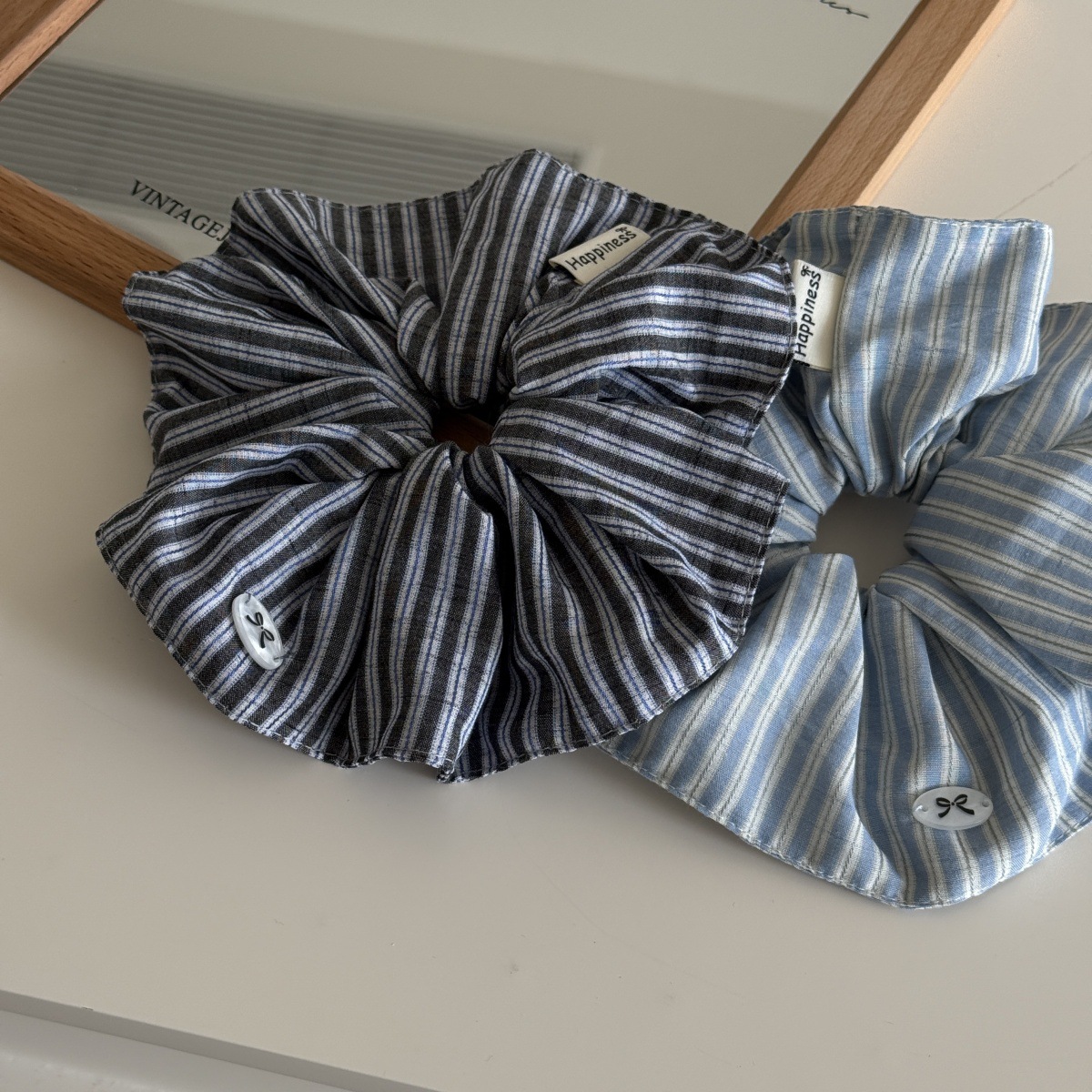 Blue Solid Color Silk Hair Ban – Silk Tie Striped Bewertung und Preis