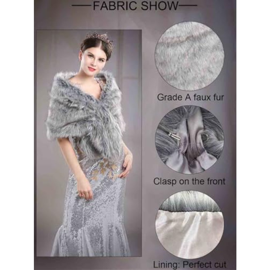 Aukmla Women's Wedding Fur Wra – Stole Wedding Shawl Bewertung und Preis
