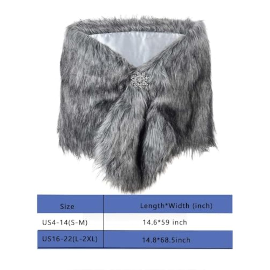 Aukmla Women's Wedding Fur Wra – Stole Wedding Shawl Bewertung und Preis