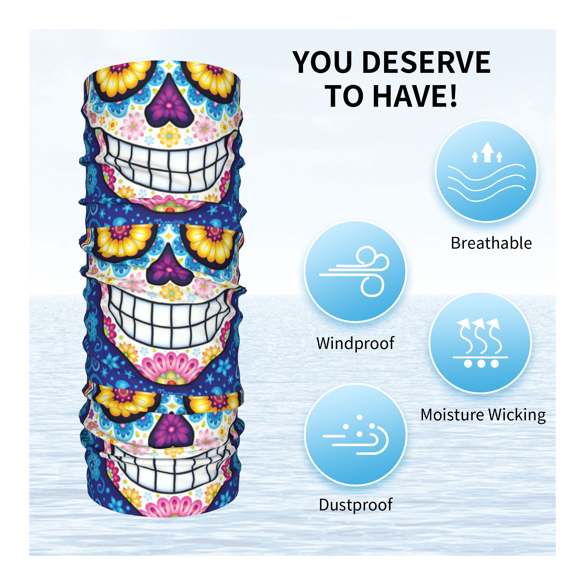 Custom Day Of The Dead Sugar S – Neck Warmer Tube Bewertung und Preis