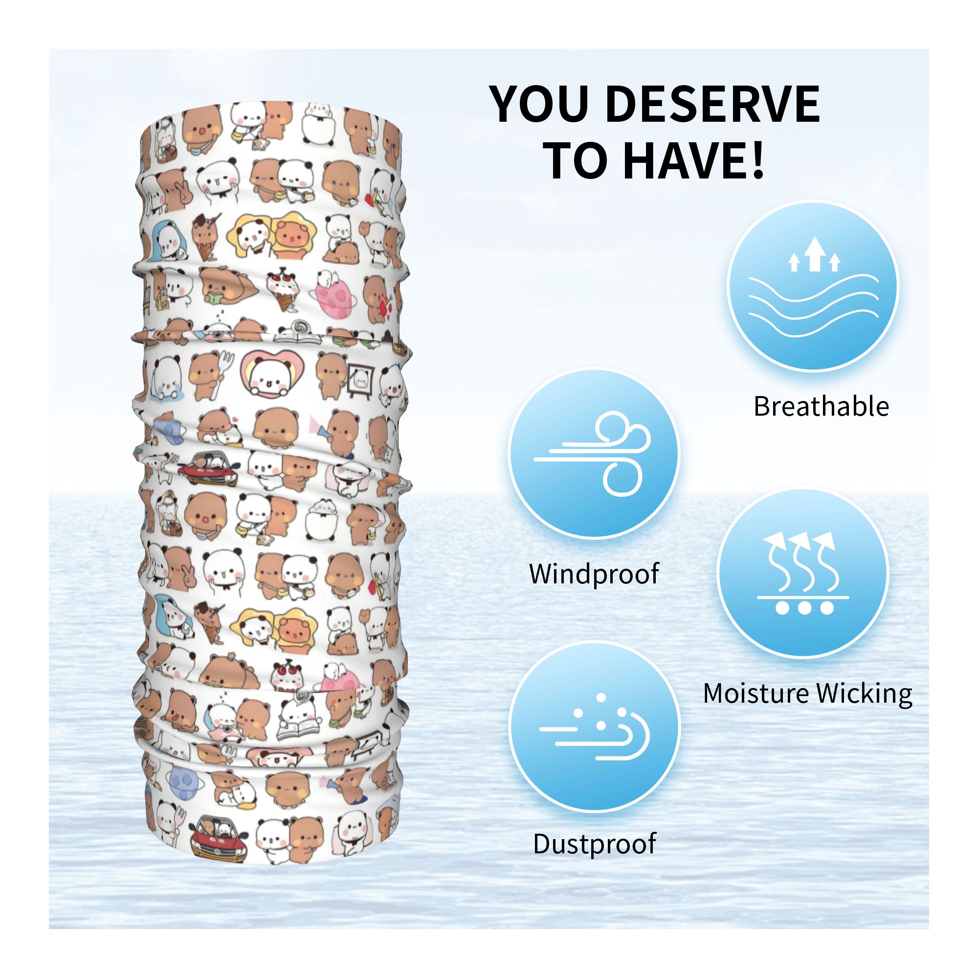 Custom Bear Cartoon Peach And  – Neck Warmer Tube Bewertung und Preis