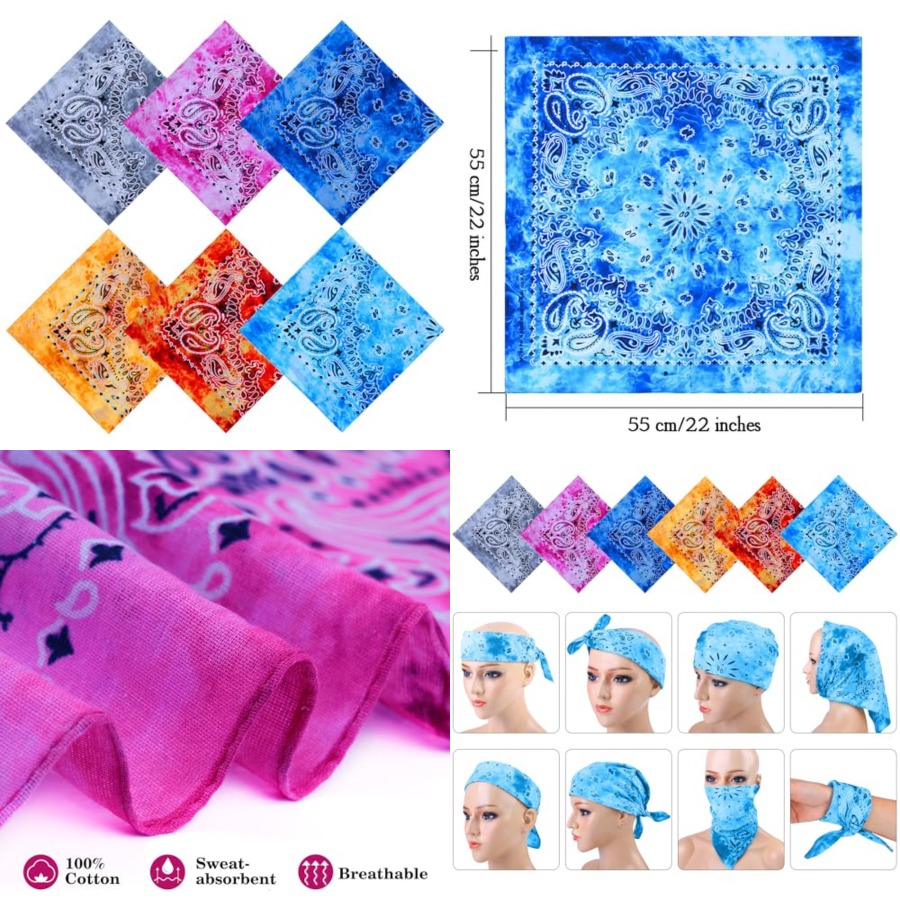 URATOT 6 Pack Tie Dye Bandana  – Handkerchief Cotton Men Bewertung und Preis