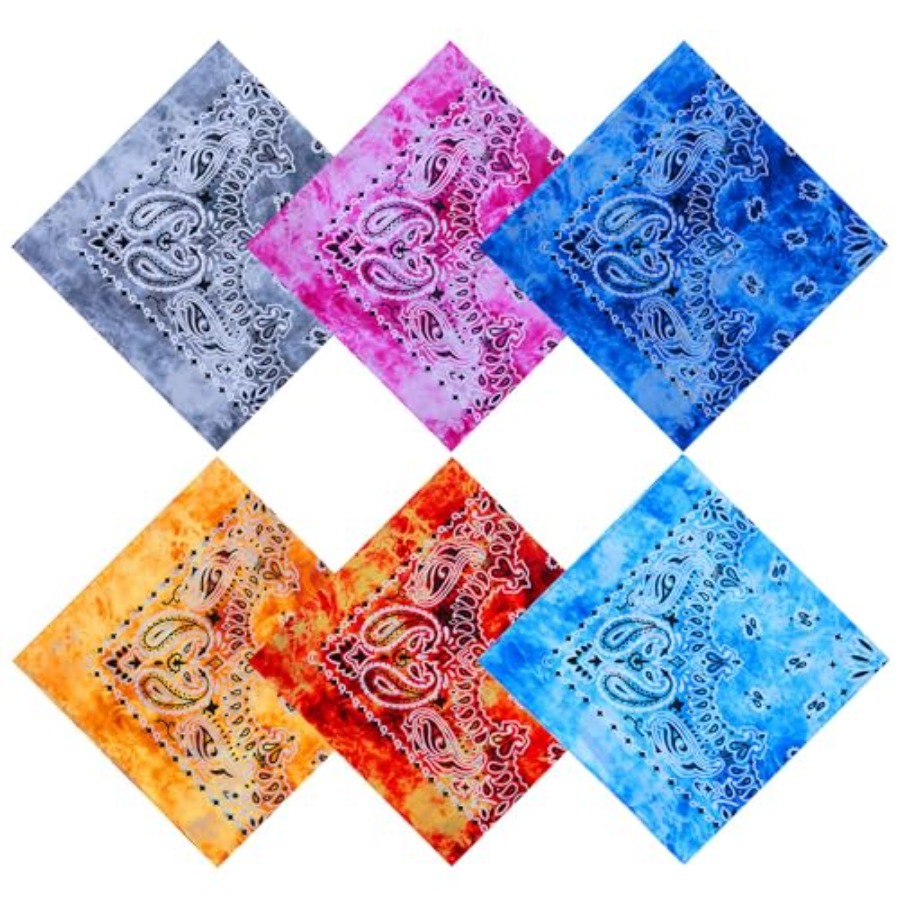 URATOT 6 Pack Tie Dye Bandana  – Handkerchief Cotton Men Bewertung und Preis