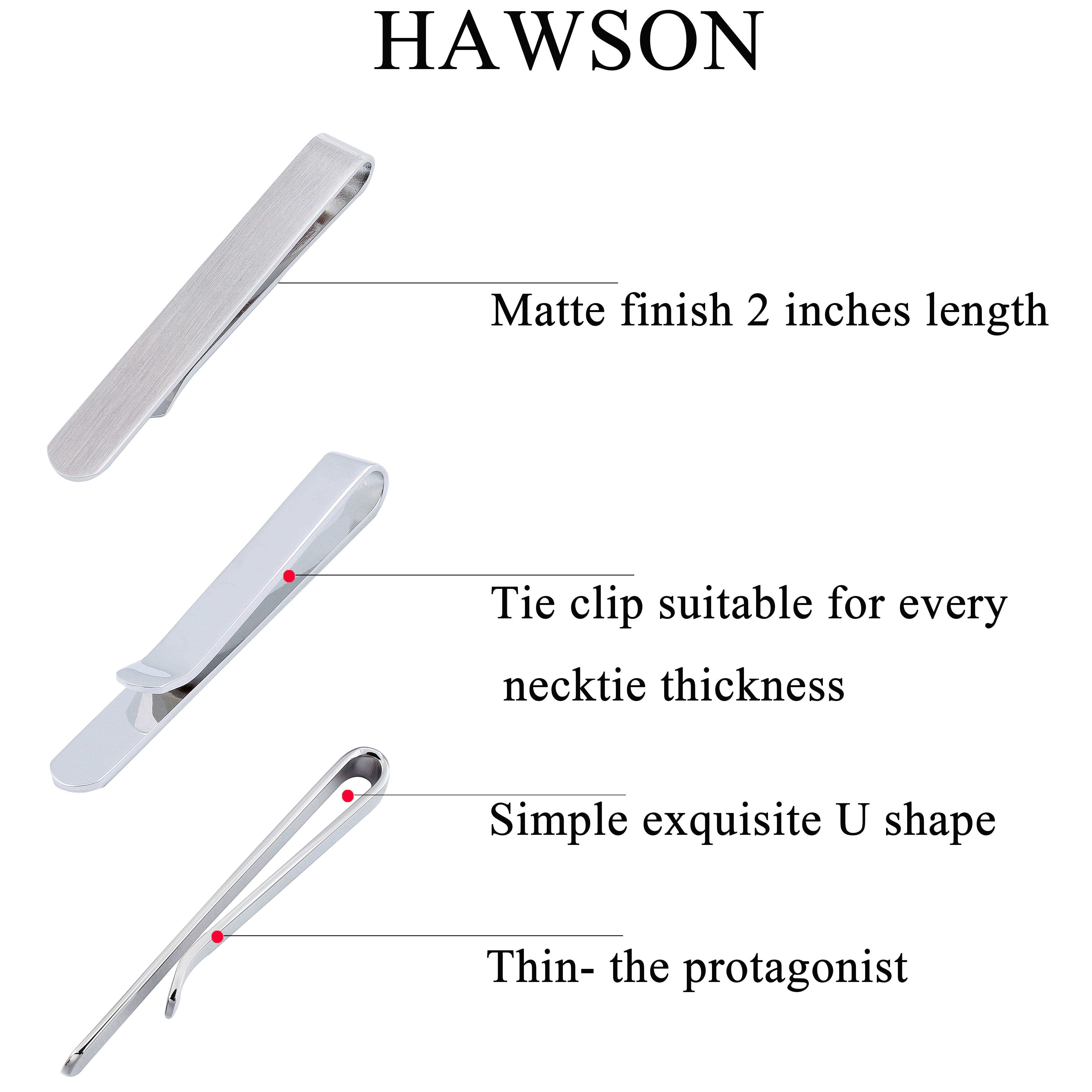 HAWSON 4pcs Skinny Tie Clip fo – Tie Bar Set Gift Bewertung und Preis