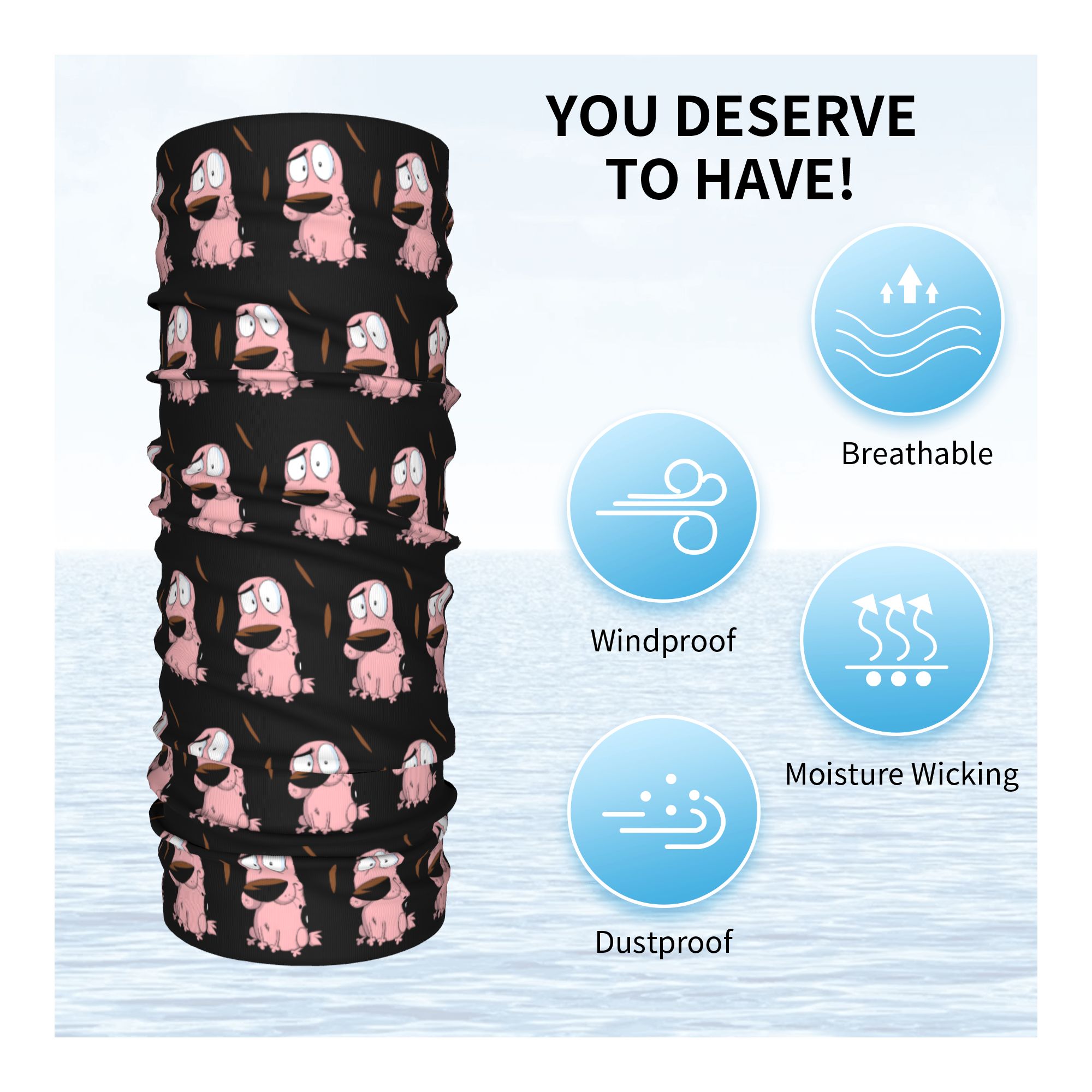 Custom Cartoon Courage Dog Win – Neck Warmer Tube Bewertung und Preis