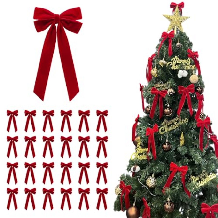 25Pcs Red Velvet Bows for Chri – Bow Tie Pre Tied Bewertung und Preis