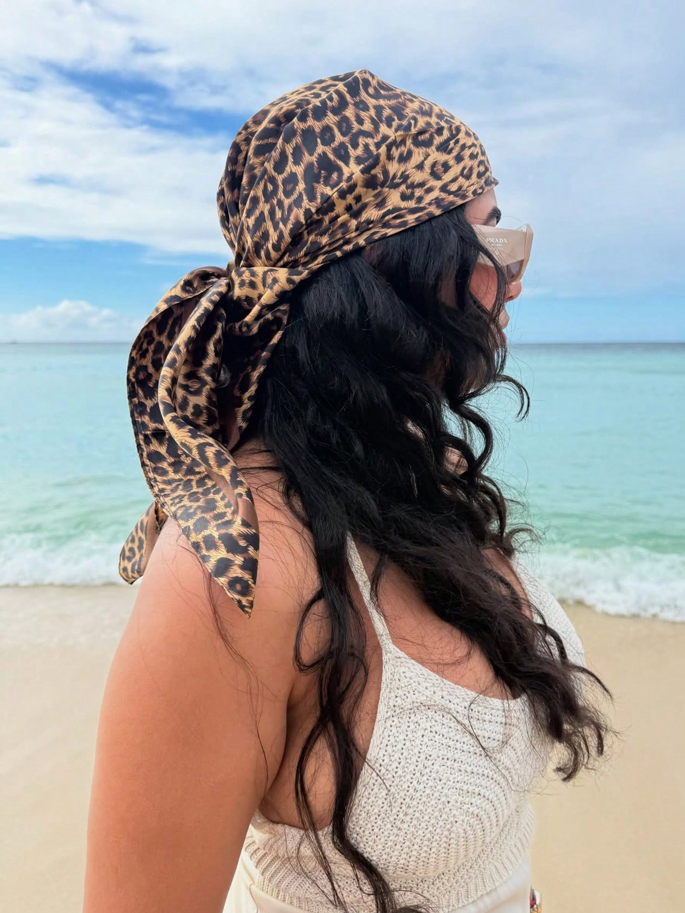 90cm Leopard Print Neckerchief – Head Wrap Turban Bewertung und Preis