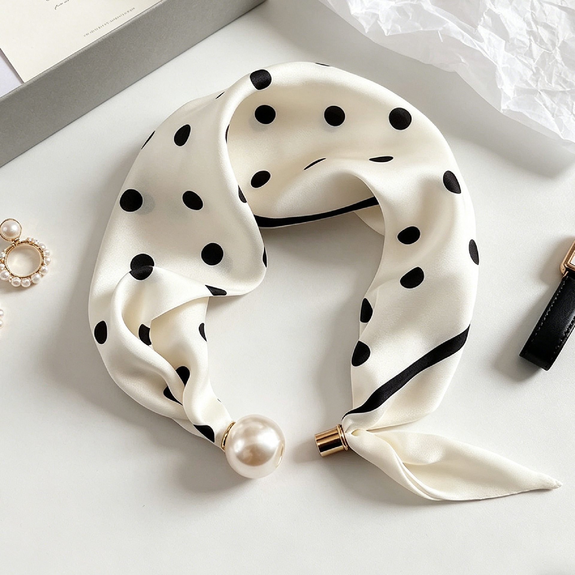 Elegant Chic Pearl Stripe Scar – Ascot Neck Scarf Bewertung und Preis