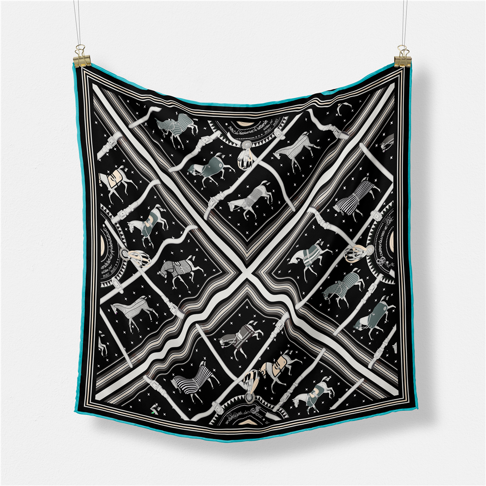 53CM Brand Small Plaid Horse P – Silk Neck Scarf Bewertung und Preis