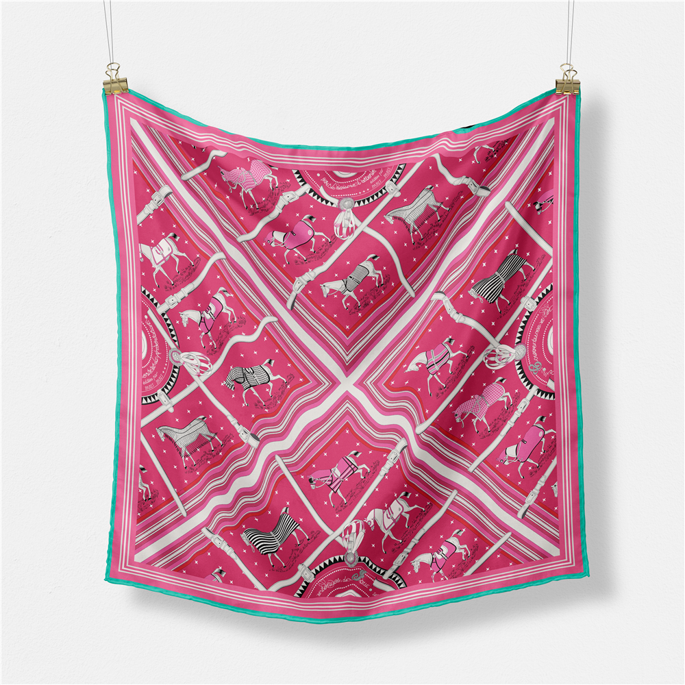 53CM Brand Small Plaid Horse P – Silk Neck Scarf Bewertung und Preis