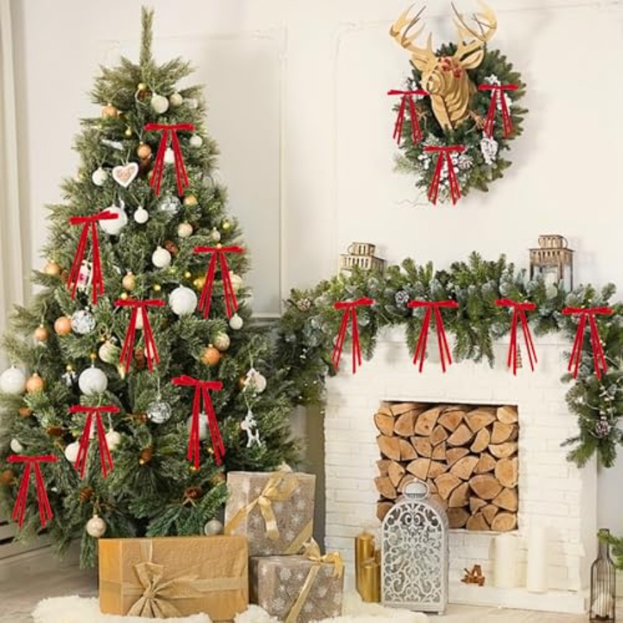 24 Pcs Christmas Bows for Tree – Bow Tie Pre Tied Bewertung und Preis