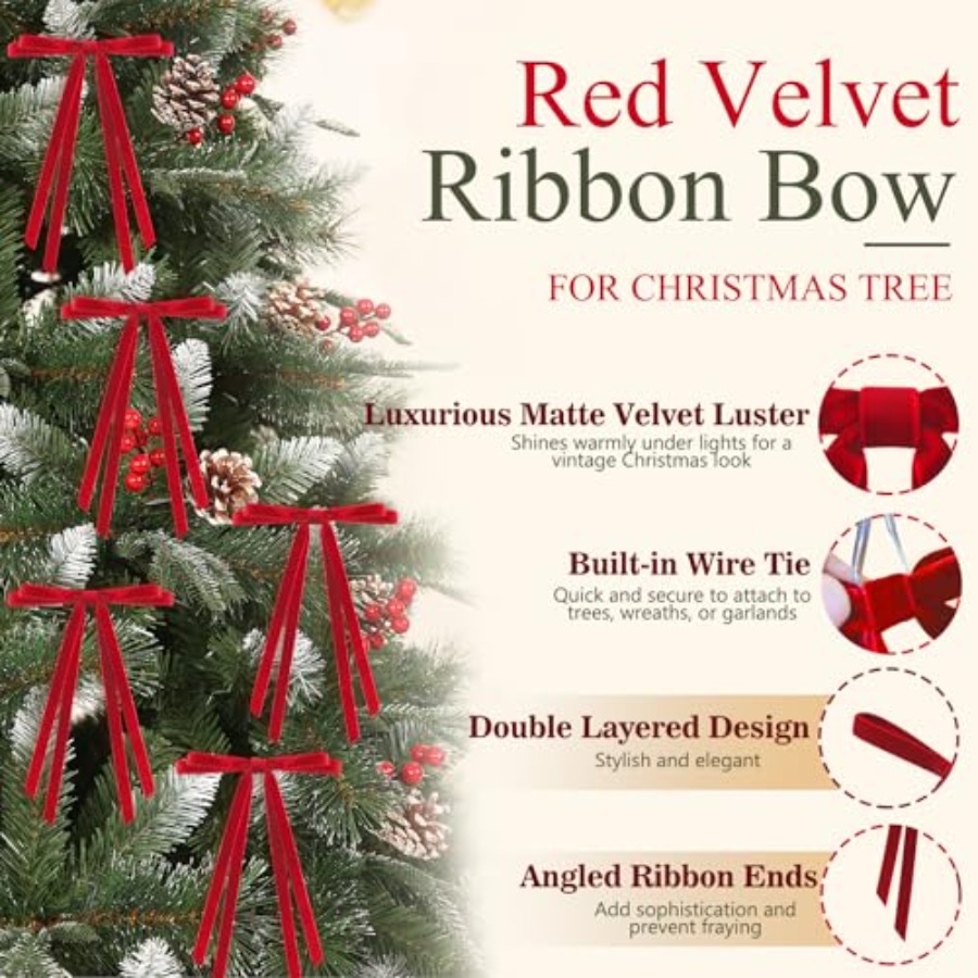 24 Pcs Christmas Bows for Tree – Bow Tie Pre Tied Bewertung und Preis