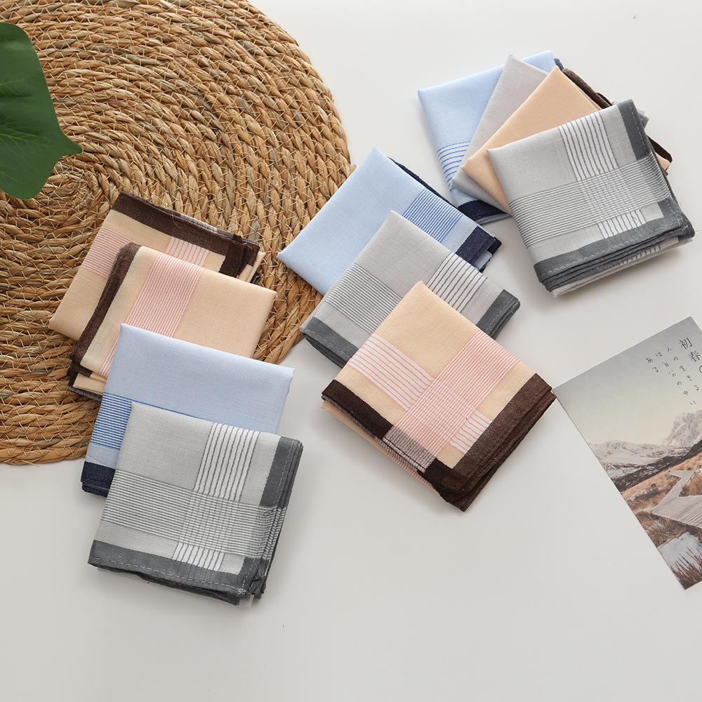 12Pcs 100% Cotton Yarn Dyed Ha – Handkerchief Cotton Men Bewertung und Preis