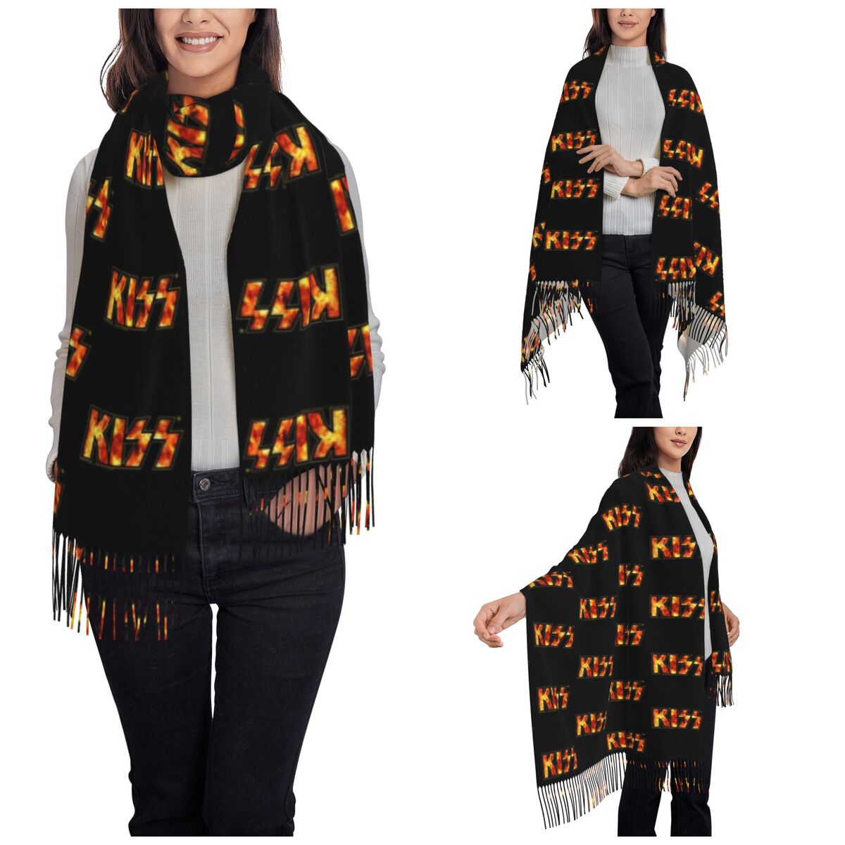 Kiss Band Fire Logo Shawl Wrap – Pashmina Wrap Large Bewertung und Preis
