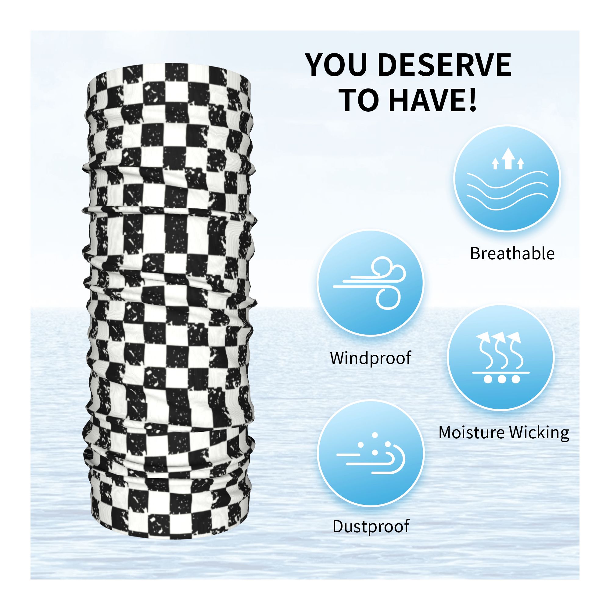 Custom Retro Checkered Flag Wi – Neck Warmer Tube Bewertung und Preis