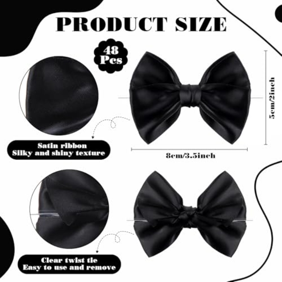 Black 48 Pcs 3.5 Inch Bows wit – Bow Tie Pre Tied Bewertung und Preis