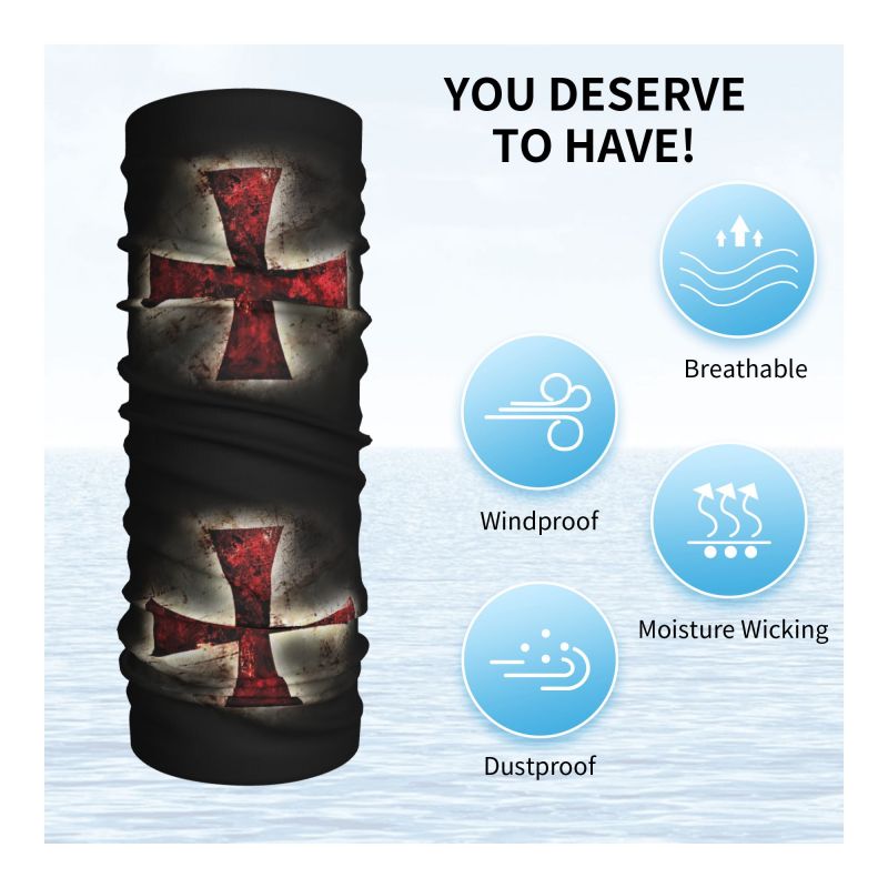Custom Knights Templar Flag Ba – Neck Warmer Tube Bewertung und Preis